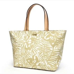 KATE SPADE Grant Street Jules large coated canvas leather tote with leather trim